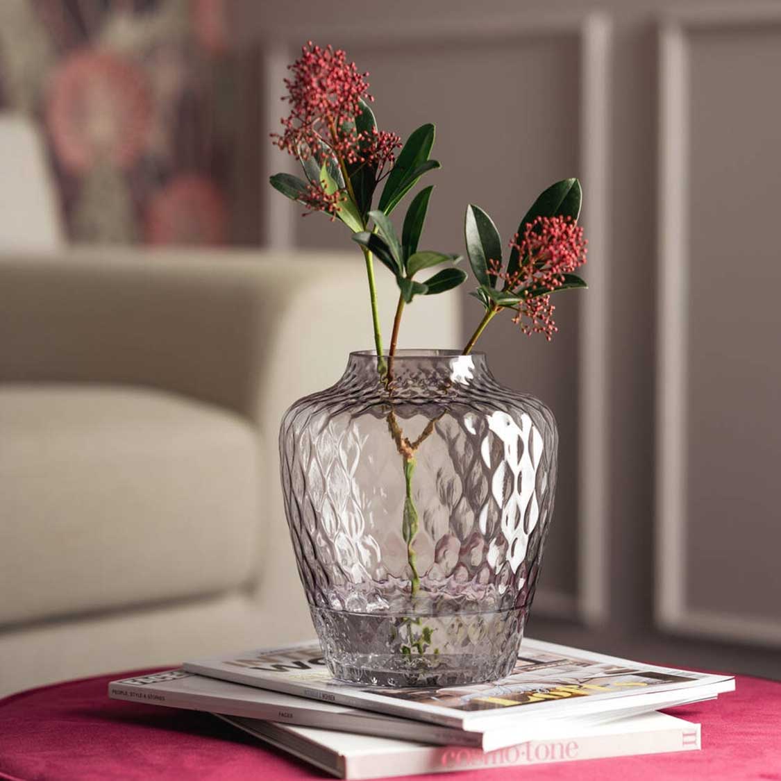 Vase GIULIA 20 cm grau