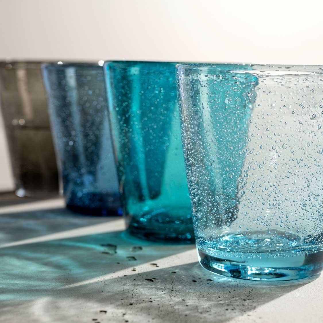 Trinkglas BURANO 330 ml kalte Farben 4er-Set