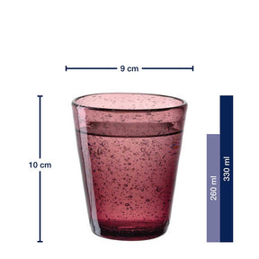Trinkglas BURANO 330 ml warme Farben 4er-Set