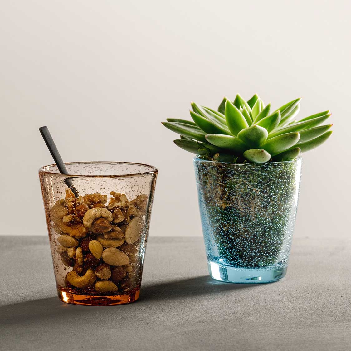 Trinkglas BURANO 330 ml warme Farben 4er-Set