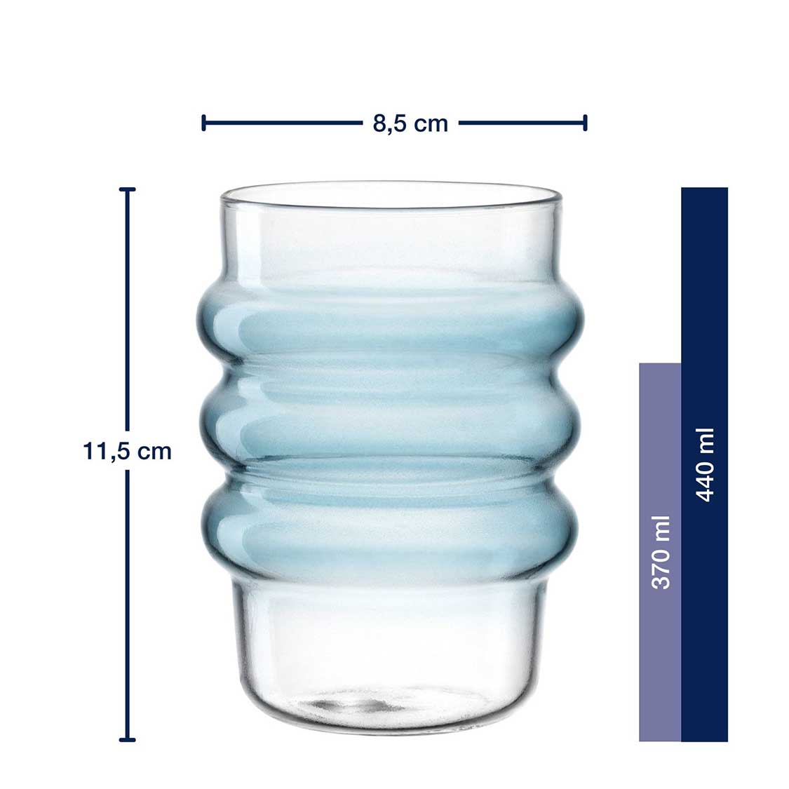 Trinkglas SOLE 440 ml blau 2er-Set