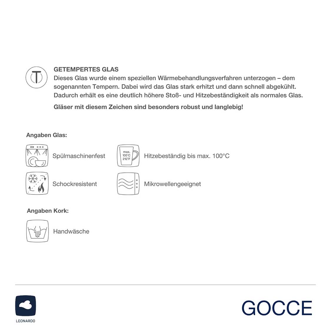 Korkuntersetzer GOCCE 6 cm 4er-Set