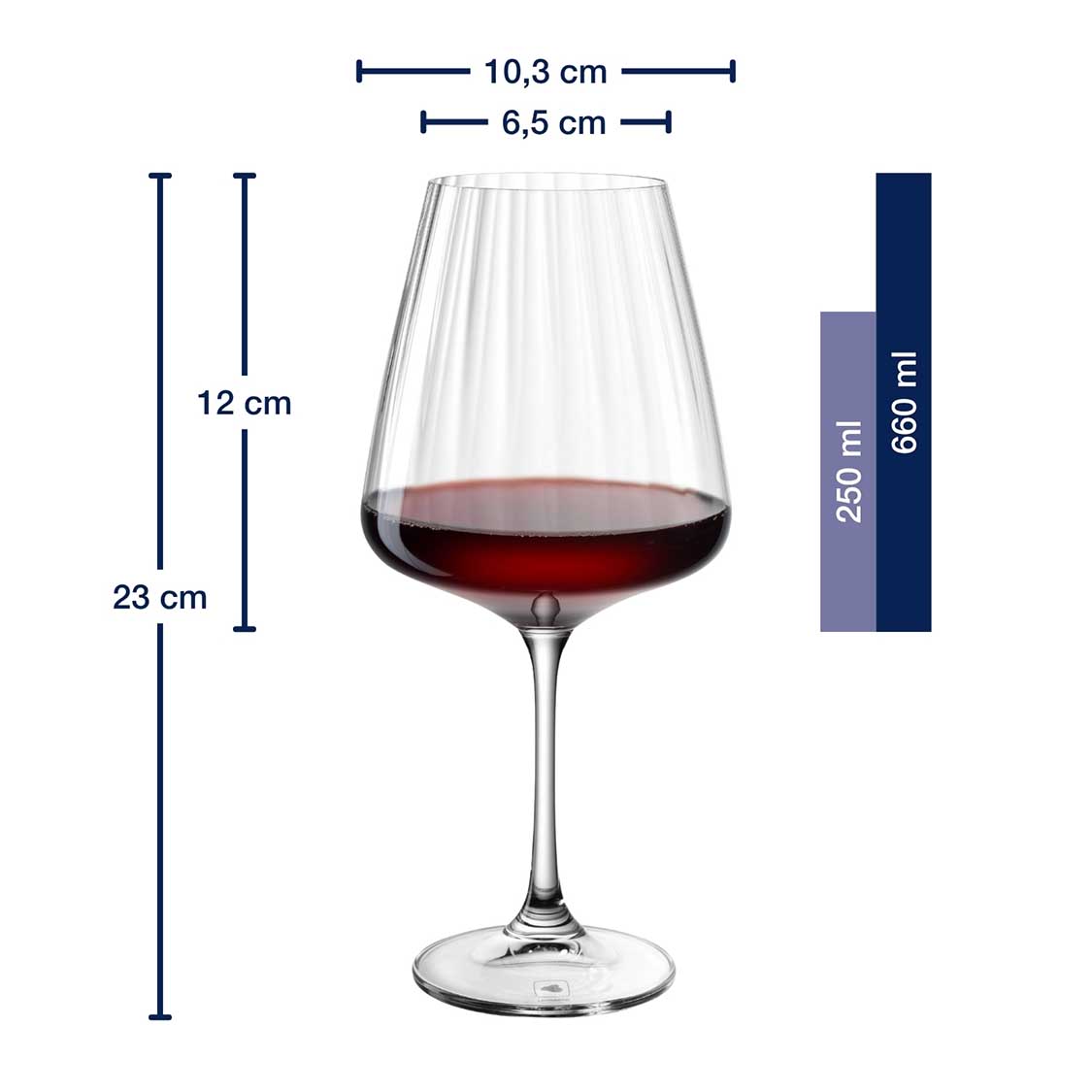 Rotweinglas PAOLO 660 ml 4er-Set