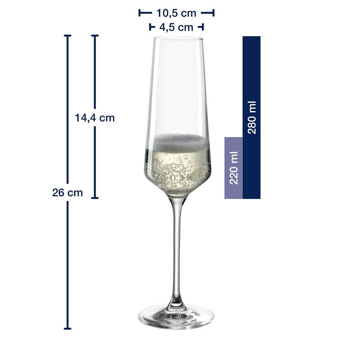 PUCCINI Sektglas 280 ml & Weißweinglas 560 ml 12er-Set