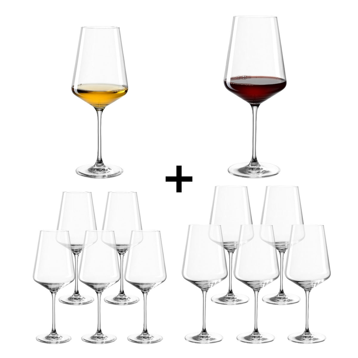 PUCCINI Rotweinglas 750 ml & Weißweinglas 560 ml 12er-Set