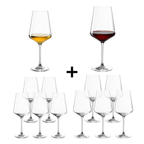 PUCCINI Rotweinglas 750 ml & Weißweinglas 560 ml 12er-Set