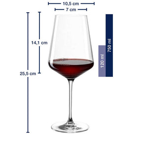 PUCCINI Rotweinglas 750 ml & Weißweinglas 560 ml 12er-Set