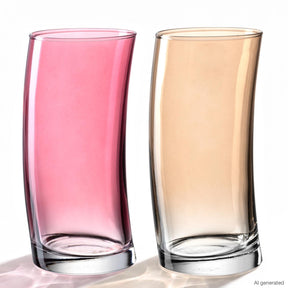 Trinkglas SWING 450ml rot/champagner 2er-Set