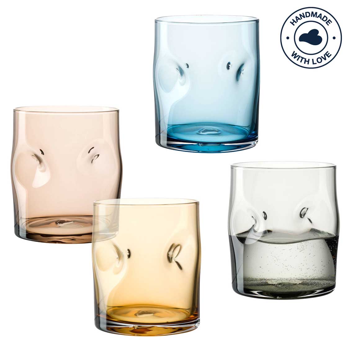 Trinkglas VESUVIO 300 ml farbig 4er-Set