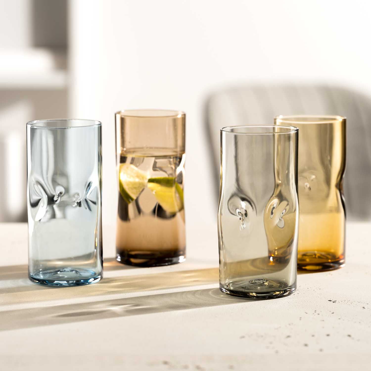 Trinkglas VESUVIO 330 ml grau 4er-Set