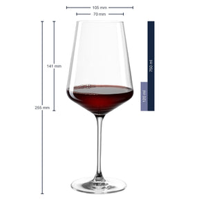 Rotweinglas PUCCINI 750 ml mit Ebbe/ Flut Gravur