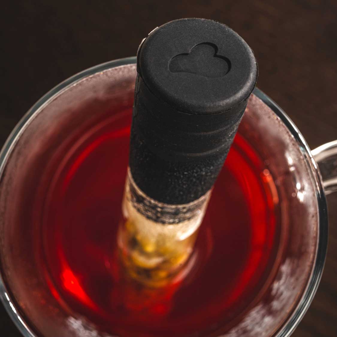 Teeglas NOVO 360 ml mit Infuser + Stickern