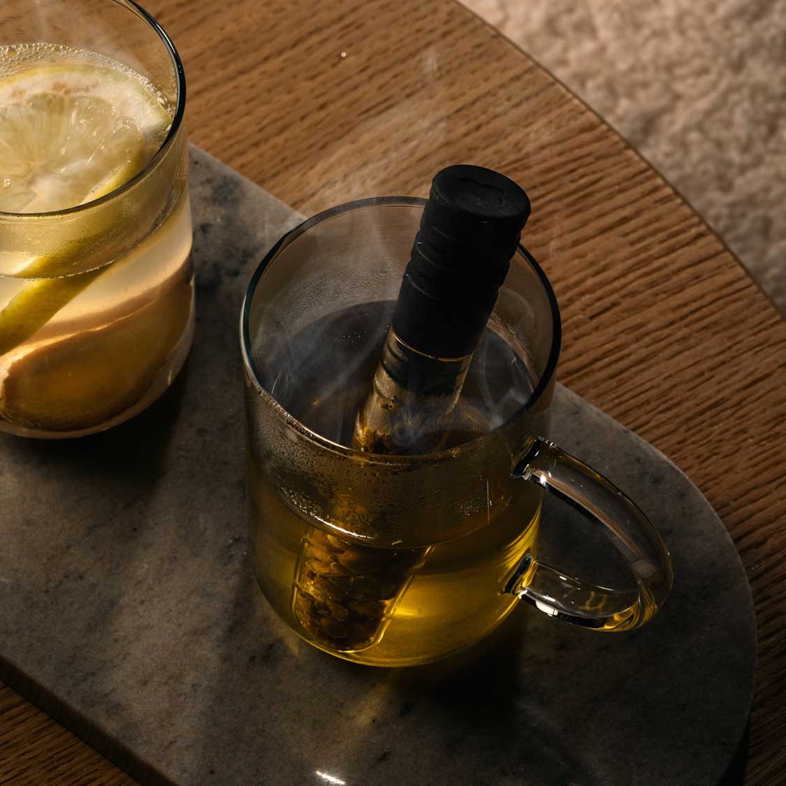 Teeglas NOVO 360 ml mit Infuser + Stickern