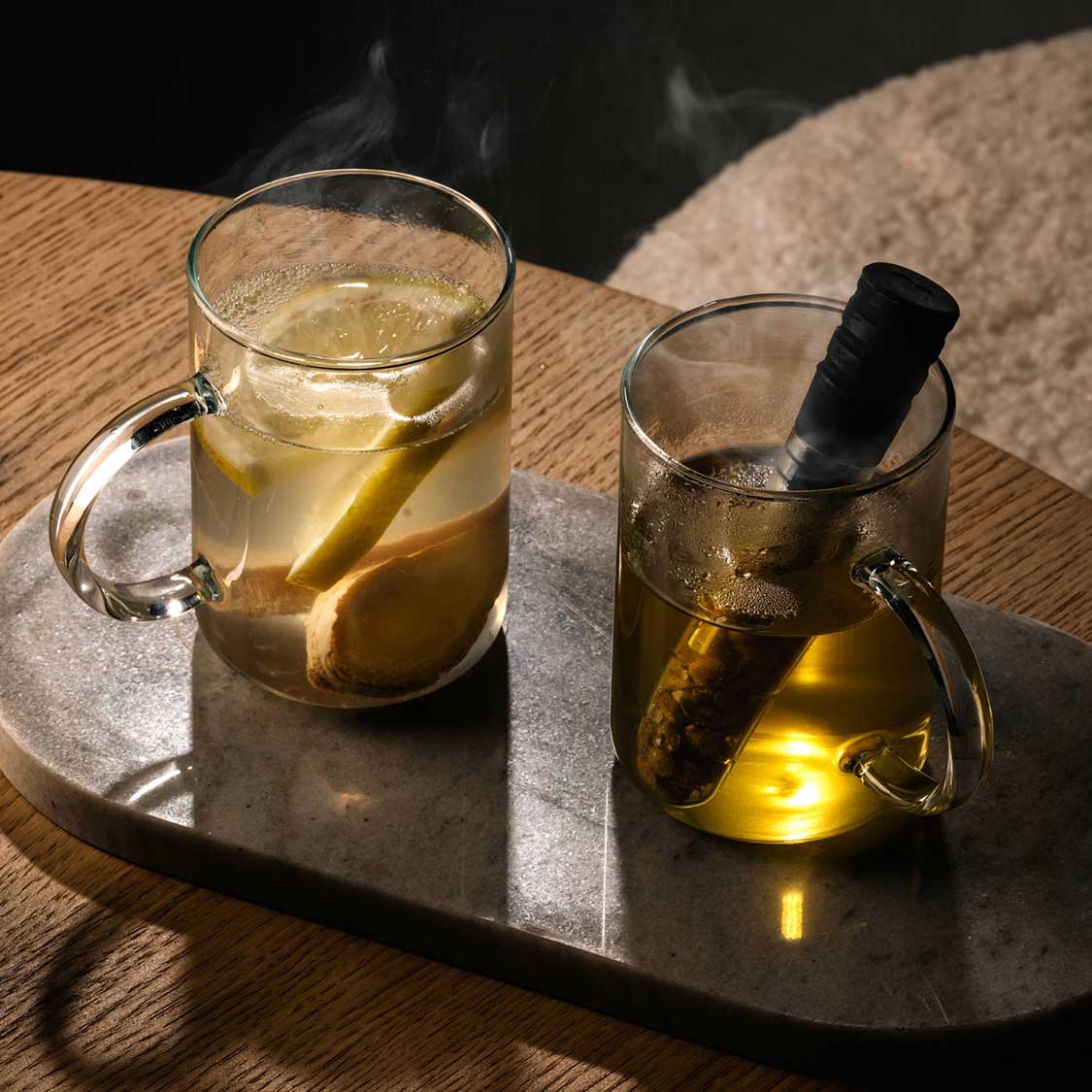 Teeglas NOVO 360 ml mit Infuser + Stickern